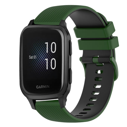 20mm Checkered Two-Color Silicone Watch Band, For Garmin Venu SQ, For Garmin Vivomove 3