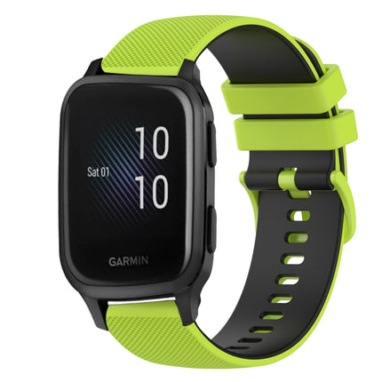 20mm Checkered Two-Color Silicone Watch Band, For Garmin Venu SQ, For Garmin Vivomove 3