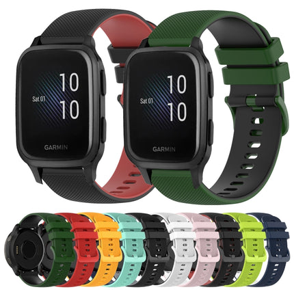 20mm Checkered Two-Color Silicone Watch Band, For Garmin Venu SQ, For Garmin Vivomove 3