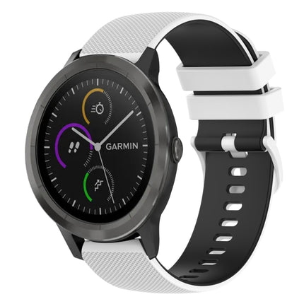 20mm Checkered Two-Color Silicone Watch Band, For Garmin Venu SQ, For Garmin Vivomove 3