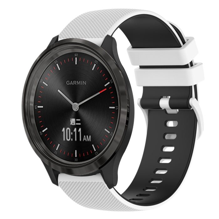 20mm Checkered Two-Color Silicone Watch Band, For GarminMove 3, For Garmin VivoMove Luxe