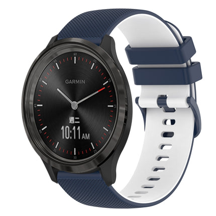 20mm Checkered Two-Color Silicone Watch Band, For GarminMove 3, For Garmin VivoMove Luxe