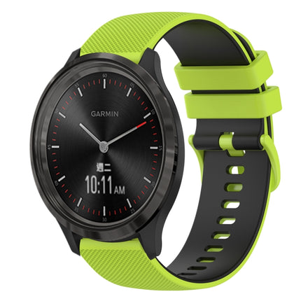 20mm Checkered Two-Color Silicone Watch Band, For GarminMove 3, For Garmin VivoMove Luxe