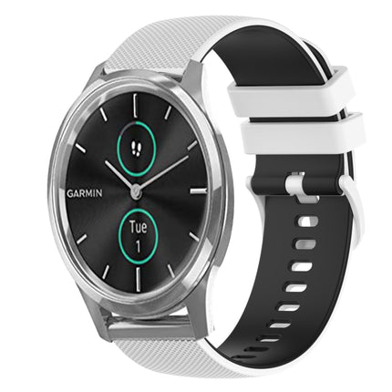 20mm Checkered Two-Color Silicone Watch Band, For GarminMove 3, For Garmin VivoMove Luxe
