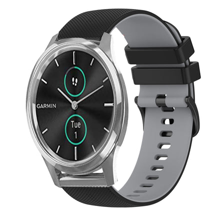 20mm Checkered Two-Color Silicone Watch Band, For GarminMove 3, For Garmin VivoMove Luxe