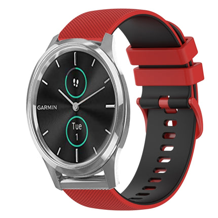 20mm Checkered Two-Color Silicone Watch Band, For GarminMove 3, For Garmin VivoMove Luxe