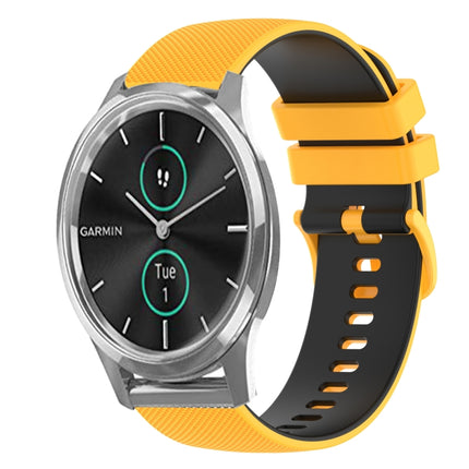 20mm Checkered Two-Color Silicone Watch Band, For GarminMove 3, For Garmin VivoMove Luxe
