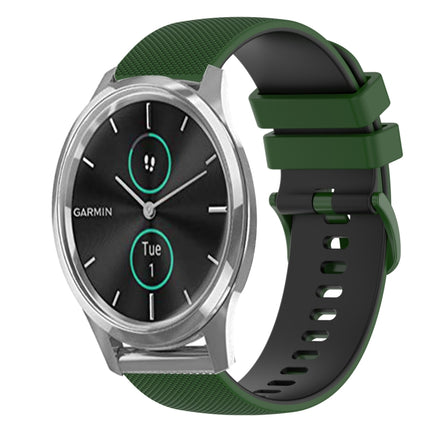 20mm Checkered Two-Color Silicone Watch Band, For GarminMove 3, For Garmin VivoMove Luxe
