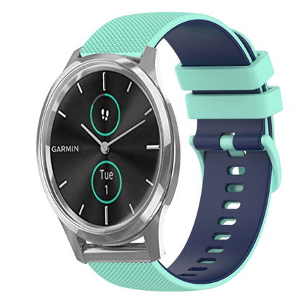 20mm Checkered Two-Color Silicone Watch Band, For GarminMove 3, For Garmin VivoMove Luxe