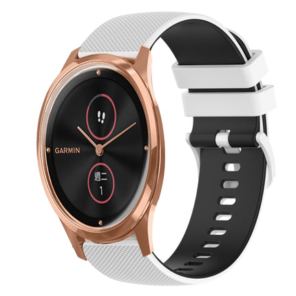 20mm Checkered Two-Color Silicone Watch Band, For GarminMove Luxe, For Garmin VivoMove Style