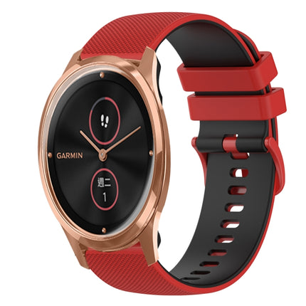 20mm Checkered Two-Color Silicone Watch Band, For GarminMove Luxe, For Garmin VivoMove Style