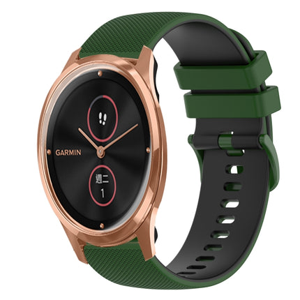 20mm Checkered Two-Color Silicone Watch Band, For GarminMove Luxe, For Garmin VivoMove Style