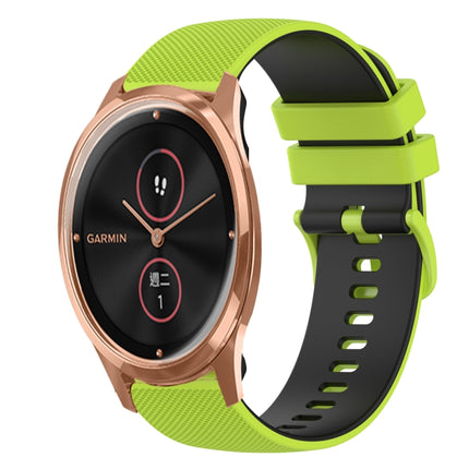 20mm Checkered Two-Color Silicone Watch Band, For GarminMove Luxe, For Garmin VivoMove Style