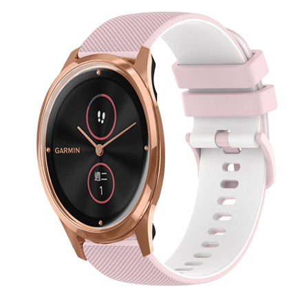20mm Checkered Two-Color Silicone Watch Band, For GarminMove Luxe, For Garmin VivoMove Style