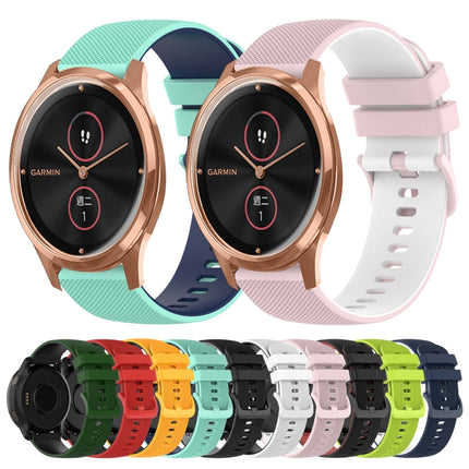 20mm Checkered Two-Color Silicone Watch Band, For GarminMove Luxe, For Garmin VivoMove Style