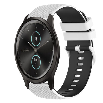 20mm Checkered Two-Color Silicone Watch Band, For GarminMove Luxe, For Garmin VivoMove Style
