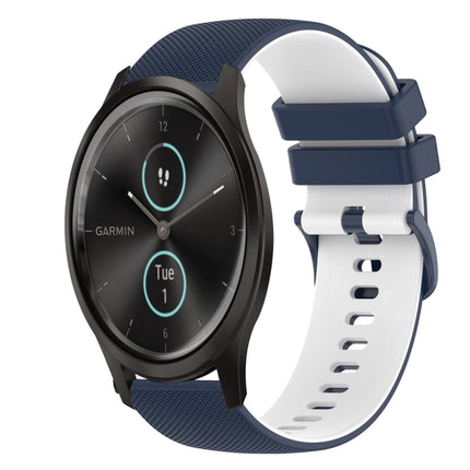 20mm Checkered Two-Color Silicone Watch Band, For GarminMove Luxe, For Garmin VivoMove Style