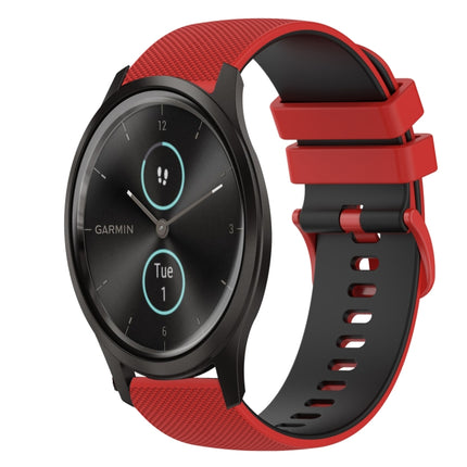 20mm Checkered Two-Color Silicone Watch Band, For GarminMove Luxe, For Garmin VivoMove Style