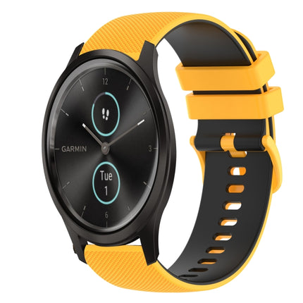 20mm Checkered Two-Color Silicone Watch Band, For GarminMove Luxe, For Garmin VivoMove Style