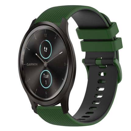 20mm Checkered Two-Color Silicone Watch Band, For GarminMove Luxe, For Garmin VivoMove Style