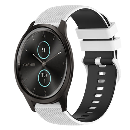 20mm Checkered Two-Color Silicone Watch Band, For Garmin GarminMove Style, For Garmin Vivomove