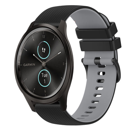 20mm Checkered Two-Color Silicone Watch Band, For Garmin GarminMove Style, For Garmin Vivomove