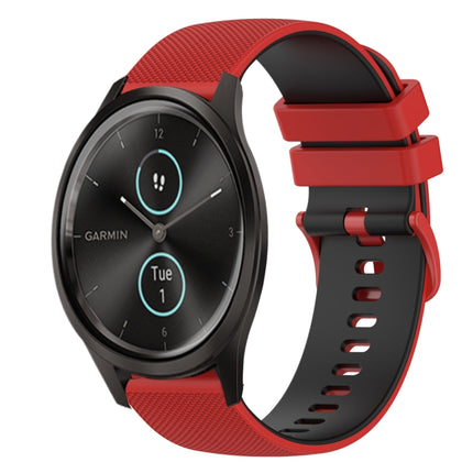 20mm Checkered Two-Color Silicone Watch Band, For Garmin GarminMove Style, For Garmin Vivomove