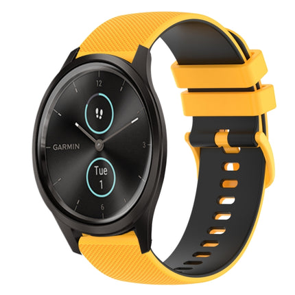 20mm Checkered Two-Color Silicone Watch Band, For Garmin GarminMove Style, For Garmin Vivomove