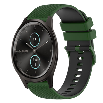 20mm Checkered Two-Color Silicone Watch Band, For Garmin GarminMove Style, For Garmin Vivomove