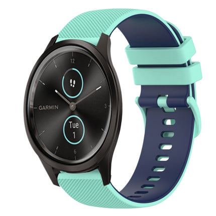 20mm Checkered Two-Color Silicone Watch Band, For Garmin GarminMove Style, For Garmin Vivomove