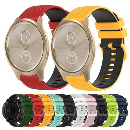 20mm Checkered Two-Color Silicone Watch Band, For Garmin GarminMove Style, For Garmin Vivomove