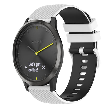 20mm Checkered Two-Color Silicone Watch Band, For Garmin GarminMove Style, For Garmin Vivomove