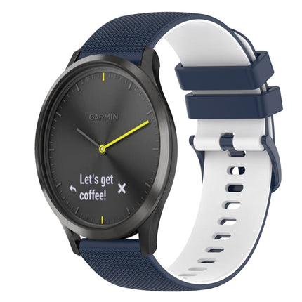20mm Checkered Two-Color Silicone Watch Band, For Garmin GarminMove Style, For Garmin Vivomove