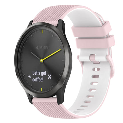 20mm Checkered Two-Color Silicone Watch Band, For Garmin GarminMove Style, For Garmin Vivomove