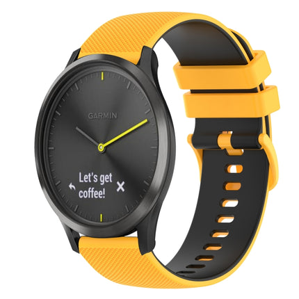 20mm Checkered Two-Color Silicone Watch Band, For Garmin Vivomove HR Sport, For Garmin Vivoactive 3