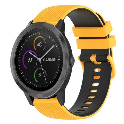 20mm Checkered Two-Color Silicone Watch Band, For Garmin Vivoactive3 Music, For Garmin Forerunner 245
