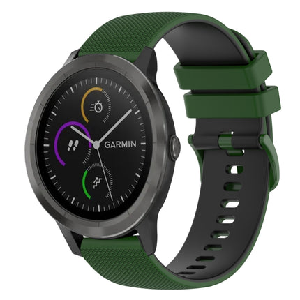 20mm Checkered Two-Color Silicone Watch Band, For Garmin Vivoactive3 Music, For Garmin Forerunner 245