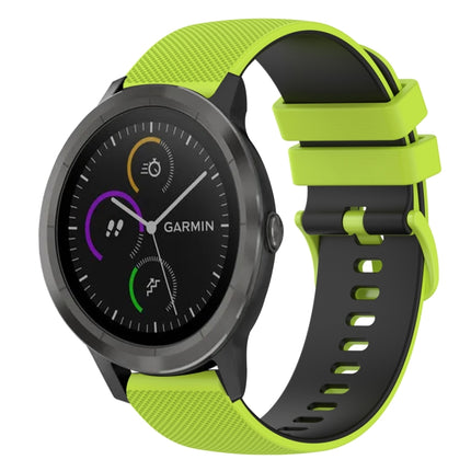 20mm Checkered Two-Color Silicone Watch Band, For Garmin Vivoactive3 Music, For Garmin Forerunner 245
