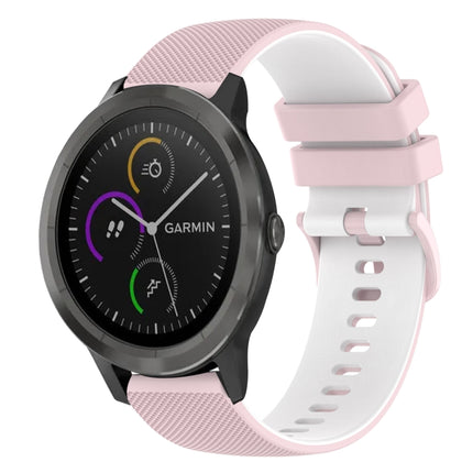 20mm Checkered Two-Color Silicone Watch Band, For Garmin Vivoactive3 Music, For Garmin Forerunner 245