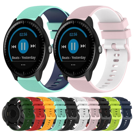 20mm Checkered Two-Color Silicone Watch Band, For Garmin Vivoactive3 Music, For Garmin Forerunner 245
