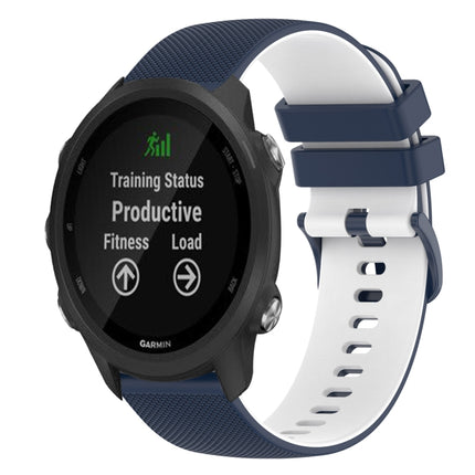20mm Checkered Two-Color Silicone Watch Band, For Garmin Vivoactive3 Music, For Garmin Forerunner 245