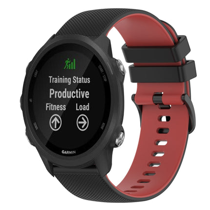 20mm Checkered Two-Color Silicone Watch Band, For Garmin Vivoactive3 Music, For Garmin Forerunner 245