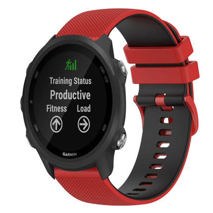 20mm Checkered Two-Color Silicone Watch Band, For Garmin Vivoactive3 Music, For Garmin Forerunner 245