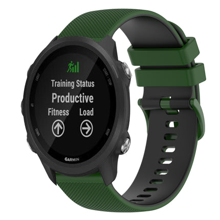 20mm Checkered Two-Color Silicone Watch Band, For Garmin Vivoactive3 Music, For Garmin Forerunner 245