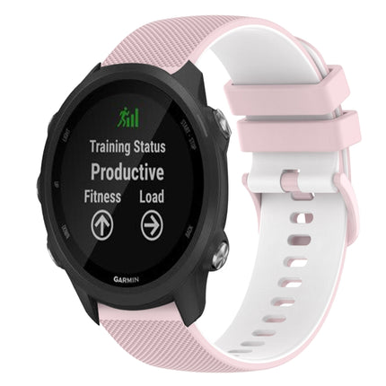 20mm Checkered Two-Color Silicone Watch Band, For Garmin Vivoactive3 Music, For Garmin Forerunner 245