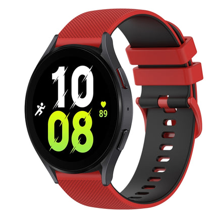 20mm Checkered Two-Color Silicone Watch Band, For Samsung Galaxy Watch5 44mm, For Samsung Galaxy Watch5 Pro 45mm