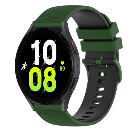 20mm Checkered Two-Color Silicone Watch Band, For Samsung Galaxy Watch5 44mm, For Samsung Galaxy Watch5 Pro 45mm