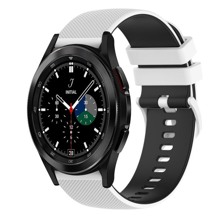 20mm Checkered Two-Color Silicone Watch Band, For Samsung  Galaxy Watch4 Classic 46mm, For Samsung Galaxy Watch3 41mm