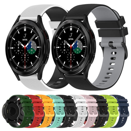 20mm Checkered Two-Color Silicone Watch Band, For Samsung  Galaxy Watch4 Classic 46mm, For Samsung Galaxy Watch3 41mm
