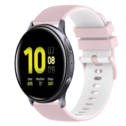 20mm Checkered Two-Color Silicone Watch Band, For Samsung Galaxy Watch Active2 40mm, For Samsung Galaxy Watch Active2 44mm